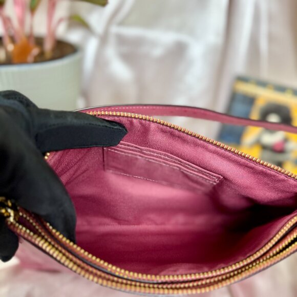 Coach Mia Crossbody – Ostrich-Embossed Leather in Pink (Style No. F76644) - Picture 12 of 14